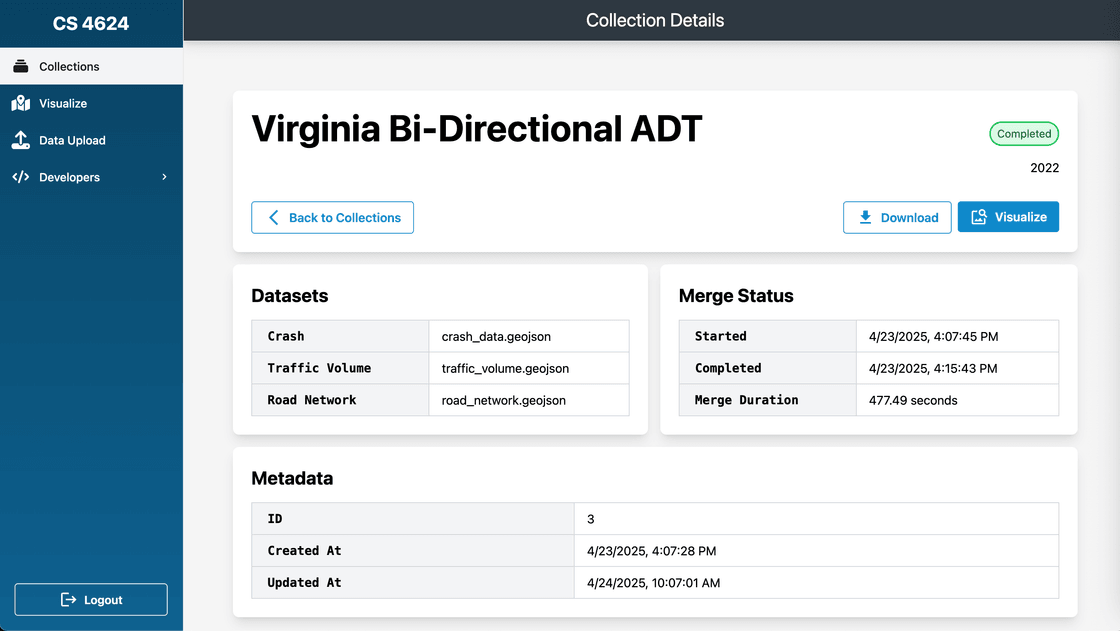 View more details about a specific merged dataset